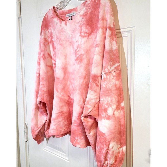 Rebecca Minkoff Rosie SweatshirtSize XL Tie-Dye Pink Pullover Balloon Sleeves - Picture 12 of 13
